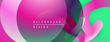 Soyut sıvı şekiller harmanlanarak canlı pembeler, yeşiller ve morlar yaratır. Arkaplan ve sunumlar için modern tasarım ögesi.