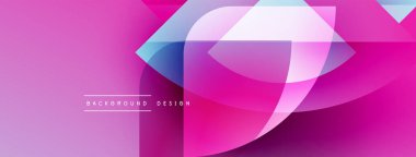 Soyut pembe gradyan tasarımı. Üst üste binen şekiller dinamik akış yaratır, modern estetik. Arkaplan elementleri akıcılık ve enerji.
