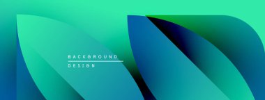 Soyut gradyan şekiller çakışıyor. Teal, turkuaz, mavi renkler tasarımda baskın. Metin, arkaplan tasarımının merkezde konumlandığını okuyor. Minimalist estetik.