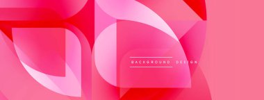 Soyut pembe tasarım. Üst üste binen şekiller dinamik görsel efekt yaratır. Modern, canlı, geometrik bileşim.