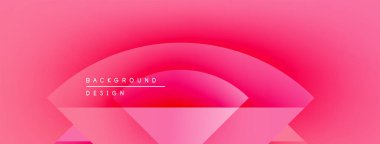 Canlı pembe soyut bir arka plan. Üst üste binen şekiller dinamik görsel efekt yaratır. Dijital projeler için modern tasarım.