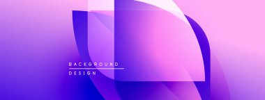 Soyut mor arkaplan. Üst üste binen şekiller dinamik görsel efekt yaratır. Dijital projeler için modern tasarım.