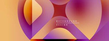 Soyut renkli şekiller örtüşür, dinamik görsel efekt yaratır. Gradyan renkler harmanlanır, modern arkaplan tasarımı oluşturulur.