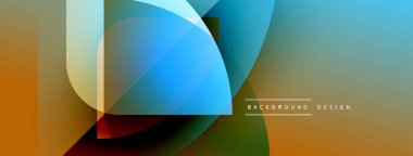 Soyut renkli tasarım. Üst üste binen şekiller dinamik görsel efekt yaratır. Gradyan renkler kusursuz harmanlanır, modern estetik..