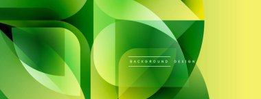 Soyut yeşil sarı tasarım. Yuvarlak şekiller, dinamik görsel efektler yaratır. Çeşitli projeler için modern arkaplan.