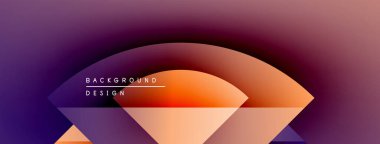 Soyut eğim arkaplanı. Mor, turuncu renkler düzgün bir şekilde harmanlanır. Geometrik şekiller, dinamik görsel efekt oluşturur. Modern tasarım ögesi.