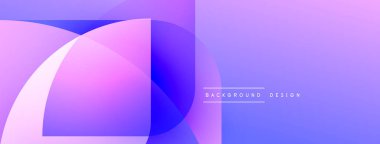 Soyut gradyanlar çakışıyor, dinamik görsel etki yaratıyor. Mor, pembe renkler kompozisyona hakim. Mevcut en küçük metin.