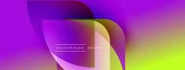 Soyut, enerjik bir arkaplan. Mor, sarı renkler düzgün bir şekilde karışıyor. Üst üste binen şekiller dinamik görsel efekt yaratır. Metin arkaplan tasarımı okur.