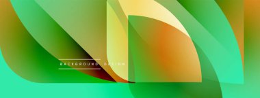 Soyut sıvı şekiller, canlı yeşil, sarı renkler. Modern tasarım, pürüzsüz eğimler dinamik kompozisyon yaratır. Projeler için arkaplan ögesi.