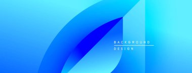 Soyut mavi gradyanlar dinamik akış şekilleri oluşturur. Modern tasarım elementleri teknoloji, yenilik ve derinlik öneriyor. Asgari metin ince markalaşma ekler.