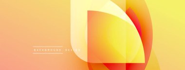 Soyut geometrik tasarım. Sıcak renkler harmanlanarak, dinamik görsel efekt yaratır. Katmanlar çakışıyor, modern bileşim oluşturuyor.