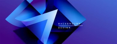 Soyut mavi tasarım keskin açılar, gradyanlar içerir. Metin kaplamalı modern arkaplan, dinamik bileşim.