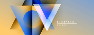 Soyut geometrik tasarım. Üst üste binen şekiller dinamik görsel efekt yaratır. Sıcak, serin renkler kusursuz bir şekilde harmanlanır. Modern arkaplan dokusu.