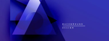 Soyut geometrik şekiller, mavi gradyanlar, modern tasarım. Pankart ya da başlık için uygun minimalist kompozisyon. Temiz, profesyonel estetik..