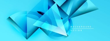 Soyut mavi tasarım. Geometrik şekiller örtüşür, dinamik görsel efekt yaratır. Çeşitli projeler için modern arkaplan.