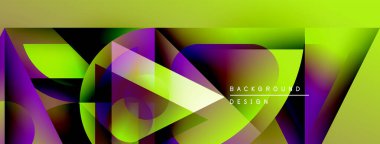 Soyut geometrik tasarım. Canlı renkler harmanlanarak, dinamik görsel efekt yaratır. Dijital projeler için modern arkaplan.