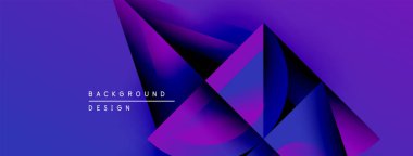 Soyut geometrik şekiller, canlı mor renkler, modern tasarım. Gradyan renkler dinamik görsel efekt yaratır. Arkaplan ögesi.