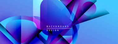 Soyut mavi tasarım. Üst üste binen şekiller dinamik görsel efekt yaratır. Modern, canlı, arka planlar ve sunumlar için uygun..