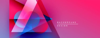 Soyut geometrik şekiller örtüşüyor, canlı pembe ve mavi renkler yaratıyor. Modern tasarım elementleri dijital sanat, arkaplan dokusu.