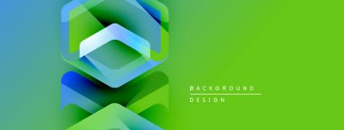 Soyut geometrik tasarım. Renkler karışır, katmanlı şekiller yaratır. Arkaplan ve sunumlar için modern görsel öge.