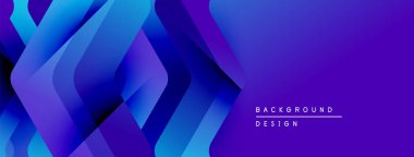 Soyut geometrik şekiller, canlı mavi renkler, eğim etkisi. Sancaklar, arka planlar ve sunumlar için modern tasarım uygun. Yumuşak geçişler derinlik yaratır.