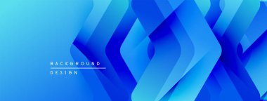 Soyut mavi arkaplan geometrik şekiller, gradyanlar, dinamik bileşimler içerir. Çeşitli projeler için modern tasarım ögesi.