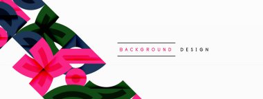 Soyut çiçek deseni. Canlı renkler, geometrik şekiller modern arkaplan yaratır. Minimalist tasarım, temiz estetik.