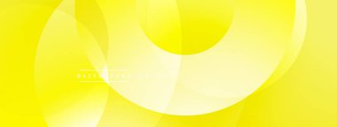 Parlak sarı soyut arka plan. Üst üste binen daireler dinamik görsel efekt yaratır. Basit metin arkaplan tasarımı okur. Modern, temiz estetik.