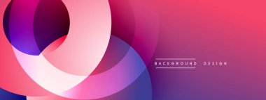 Soyut gradyan katmanlar dinamik bileşim oluşturur. Pembe, mor, mavi renkler kusursuz bir şekilde harmanlanır. Arka planlar için modern tasarım ögesi.