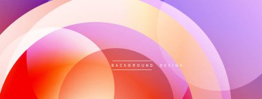 Soyut renkli çemberler örtüşüyor ve canlı bir gradyan arkaplan oluşturuyor. Modern tasarım elementleri enerji, dinamizm.