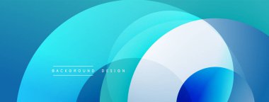 Soyut arkaplan özellikleri üst üste biniyor. Gölgeler açık turkuazdan koyu maviye kadar değişir. Modern tasarım öğesi, temiz estetik.