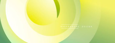 Soyut sarı, yeşil gradyanlar katmanlı dairesel şekiller oluşturuyor. Minimalist tasarım modern arkaplan dokusunu öneriyor. Pürüzsüz geçişler görsel uyum yaratır.