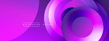 Soyut mor tasarım katmanlı daireler ve gradyanlar içerir. Dijital projeler ve sunumlar için modern arkaplan uygun. Canlı, pürüzsüz geçişler.