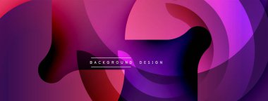Soyut akışkan şekiller, canlı gradyanlar. Pembe, mor, kırmızı renkler tasarımda baskın. Modern estetik, dinamik kompozisyon.
