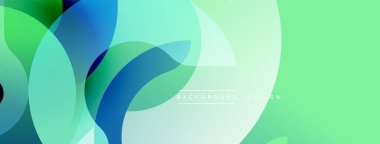 Soyut sıvı şekilleri örtüşür, parlak yeşil ve mavi renkler yaratır. Modern tasarım hareketi, enerjiyi, tazeliği öneriyor. Arkaplan özellikleri ince metin.