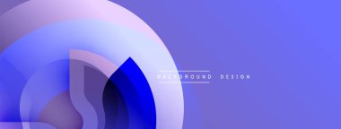 Soyut mavi mor eğimli şekiller modern arkaplan oluşturur. Başlık veya başlık için metin ögesine sahip minimalist tasarım.