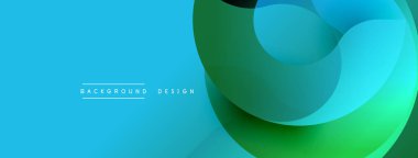 Soyut akışkan şekiller, canlı mavi, yeşil gradyanlar. Arka planlar ve sunumlar için modern tasarım öğesi. Düz eğriler dinamik görsel oluşturur.