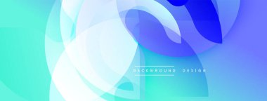Soyut sıvı şekilleri, mavi renkler, turkuaz gradyanlar. Arka planlar ve sunumlar için modern tasarım öğesi. Minimalist estetik.