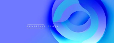 Soyut mavi katmanlar dinamik görsel akış yaratır. Derece gölgeleri derinliği, modern estetiği gösteriyor. En küçük metin ince markalaşma ögesi ekler.