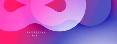 Soyut sıvı şekiller, canlı pembeler, morlar, maviler düzgün bir şekilde harmanlanmış. Modern tasarım hareketi, enerjiyi, görsel cazibeyi çağrıştırıyor.