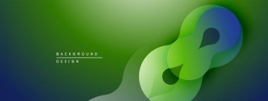 Soyut yeşil mavi gradyan tasarımı. Pürüzsüz akış şekilleri modern görsel etki yaratır. Dijital projeler için minimalist arkaplan.