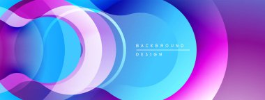 Soyut akan katmanlar, canlı maviler, morlar, pembeler. Modern tasarım, pürüzsüz gradyanlar dinamik görsel efekt yaratır.