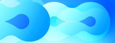 Soyut mavi şekiller çakışıyor, akışkan tasarım yaratıyor. Derece gölgeleri derinliği, modern estetiği gösteriyor. Minimalist arkaplan.