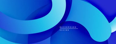 Soyut mavi dalgalar dinamik arkaplan yaratır. Düz gradyanlar modern estetik sunuyor, dijital projeler için ideal.