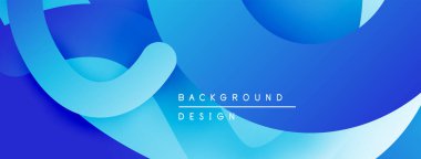 Soyut mavi katmanlar dinamik akış şekilleri yaratır. Modern tasarım, hareket, derinlik ve görsel ilgiyi çağrıştırıyor. Temiz estetik.