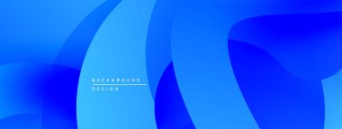 Soyut mavi arkaplan, akan şekiller, gradyanlar. Modern tasarım sakin ve dinamik hissi çağrıştırıyor. Basit, temiz estetik..
