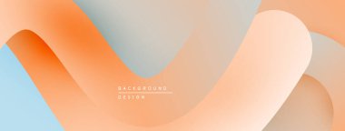 Soyut tasarım turuncu, şeftali, mavi katmanlar. Yumuşak eğimler derinlik yaratır, modern estetik. Minimalist kompozisyon, temiz çizgiler.