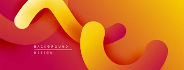 Soyut arkaplan özellikleri akan şekiller, sıcak renkler. Gradyan geçişler dinamik görsel efekt yaratır. Modern tasarım ögesi.