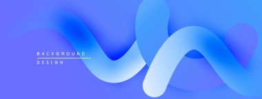 Soyut mavi arkaplan. Pürüzsüz akış şekilleri dinamik görsel efektler yaratır. Gradyan renkler modern estetik sağlar.