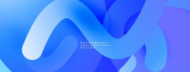 Soyut mavi dalgalar dinamik arkaplan yaratır. Pürüzsüz şekiller üst üste binerek modern tasarımı oluşturur. Gradyan etkisi derinlik ve görsel ilgi ekler..